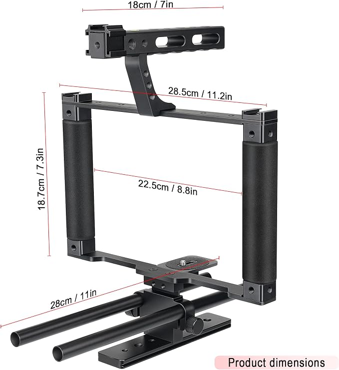 Universal Aluminum Alloy DSLR Mirrorless Camera Camcorder Stabilizer Extension - Image 7