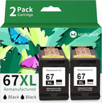 67XL Black Ink Cartridge Combo Pack Replacement by MYTONER