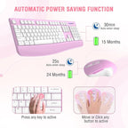 Wireless Keyboard and Mouse Combo, EDJO 2.4G Full-Sized Ergonomic Computer - Image 2
