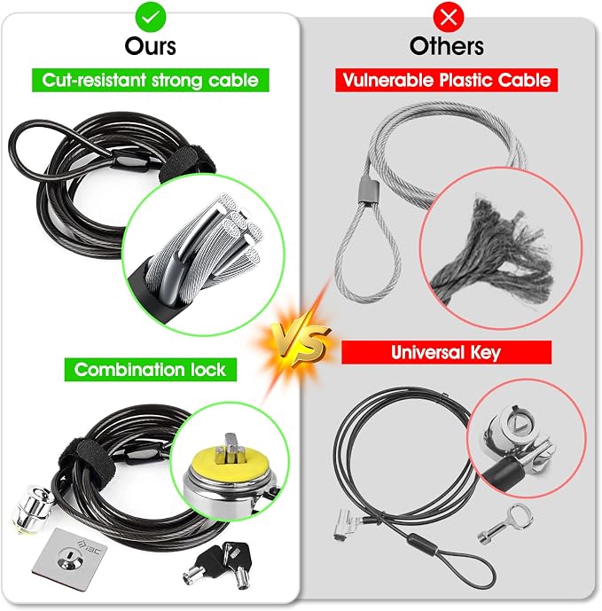 I3C Laptop Cable Lock Hardware Security Cable Lock Anti Theft Combination Lock - Image 4