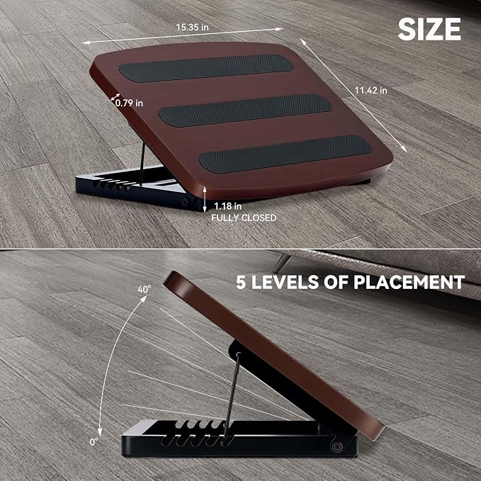 Adjustable Foot Rest for Under Desk at Work, Ergonomic Foot Stool Under Desk - Image 2