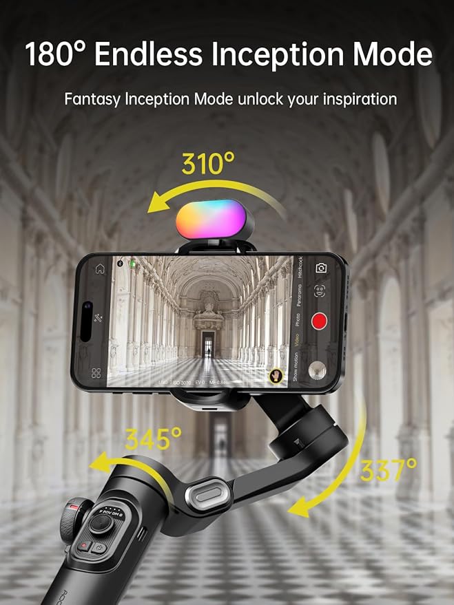 Gimbal stabilizer for Smartphone, Gesture Control/face Tracking, Magnetic Fill - Image 4