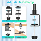 Ailight Camera Desk Mount Webcam Stand, Adjustable Table Camera Stand - Image 5