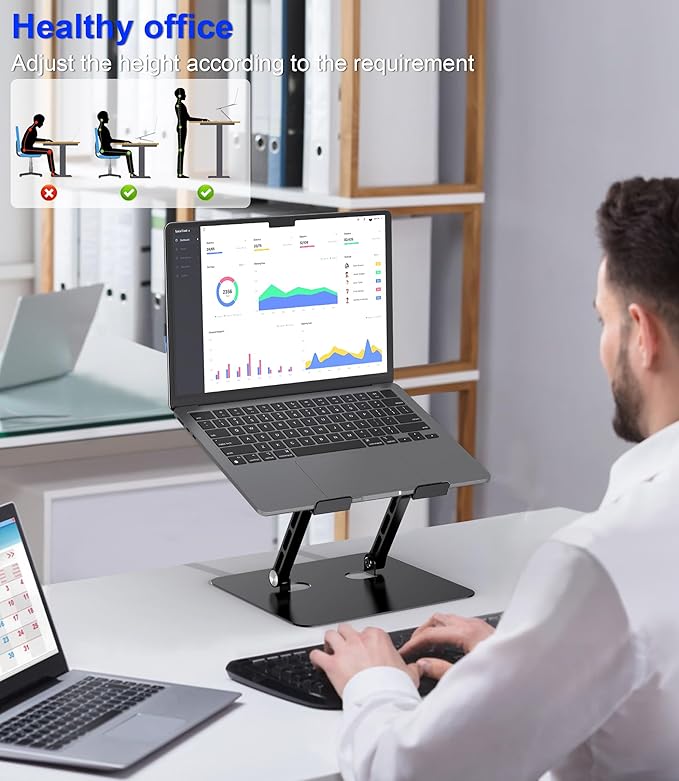 Adjustable Laptop Stand, Ergonomic Foldable Notebook Computer Holder.Compatible - Image 6