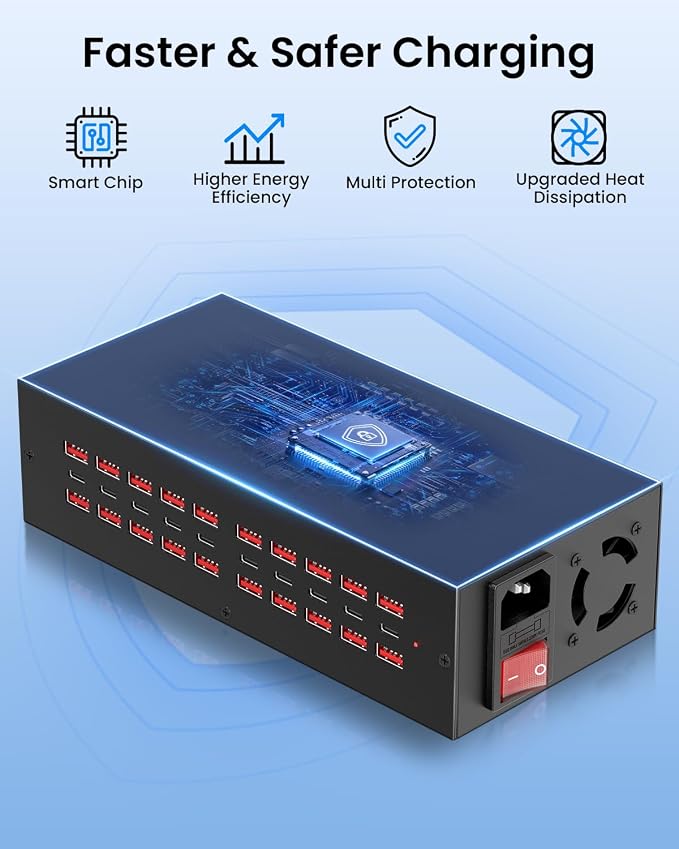 250W USB~c Charging Station, 30 Port USB Charger Block, Fast Charging Station - Image 6
