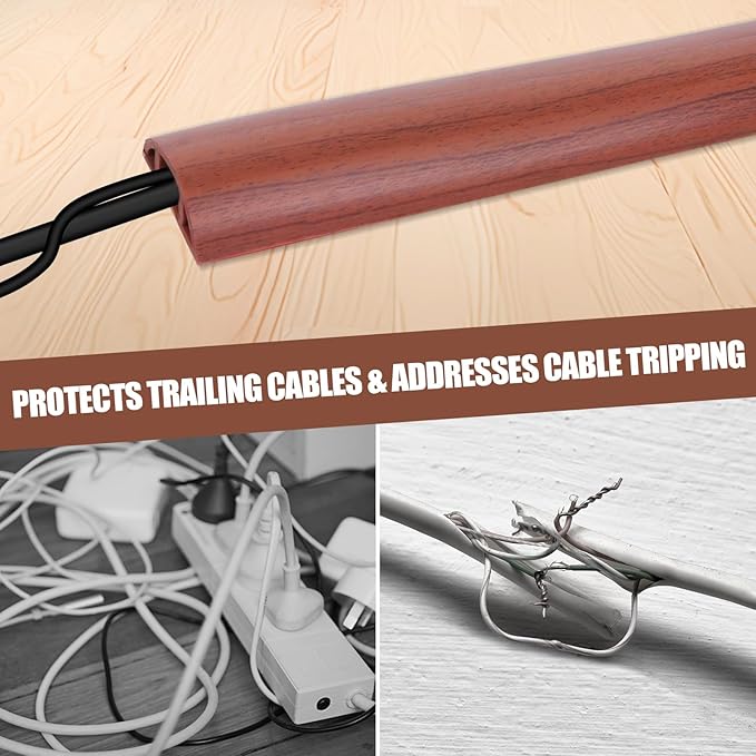 Floor Cord Cover Cavity 0.8"x0.37" Self Adhesive Cord Hider, 3.3FT Low Profile - Image 6