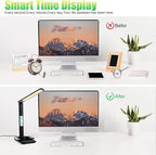 Desk Lamp with Wireless Charger，USB Charging Port, Dimmable Office Desk Light - Image 2