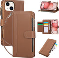 Compatible with iPhone 15 Wallet Phone Case-PU Leather Magnetic Flip Cover with by KYFSJPT
