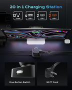 Flat Plug Power Strip Tower, TenTrend Dual PD 20W USB-C Charger Tower - Image 2