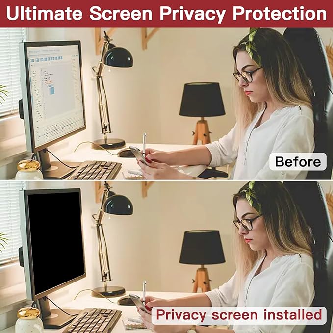 2 Pack 23 Inch Privacy Screen for Computer Monitor 16:9 Aspect Ratio, Eye - Image 5