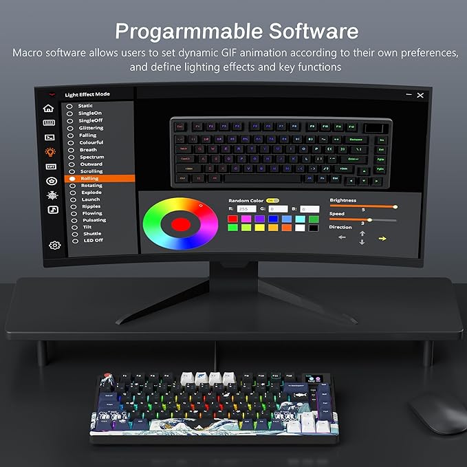 Womier S-K80 75% Keyboard with Color Multimedia Display Mechanical Gaming - Image 5