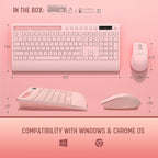Pink Keyboard and Mouse Wireless, 2.4G Lag-Free Cute Keyboard Combo - Image 9
