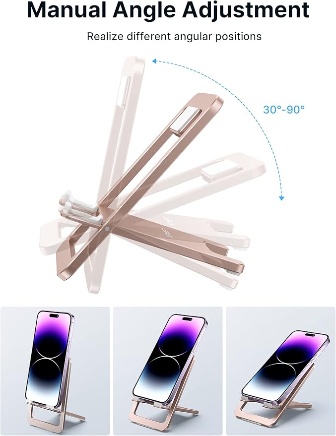 JSAUX Cell Phone Stand, Foldable Aluminum Adjustable Phone Holder - Image 4