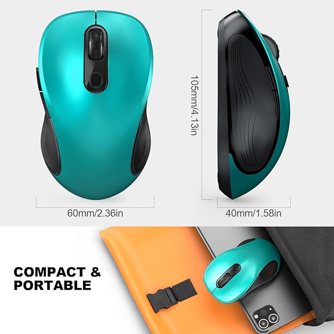 WisFox 2.4G Wireless Mouse for Laptop, Ergonomic Computer Mouse - Image 7
