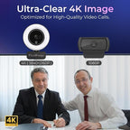 4K Webcam for PC with Microphone & Light & Privacy Cover, Web Camera for - Image 8