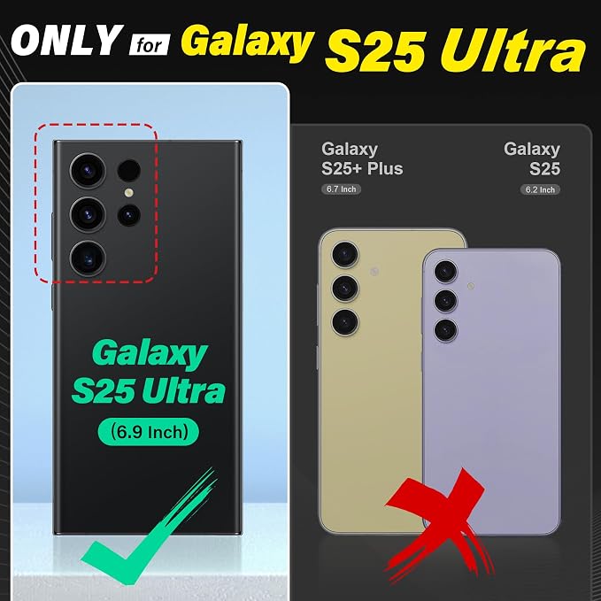 TUCCH Case Wallet for Galaxy S25 Ultra, Removable Wrist Strap PU Leather - Image 2