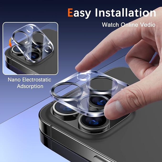 UniqueMe Compatible with iPhone 12 Pro Max 6.7" Camera Lens Protector Tempered - Image 6