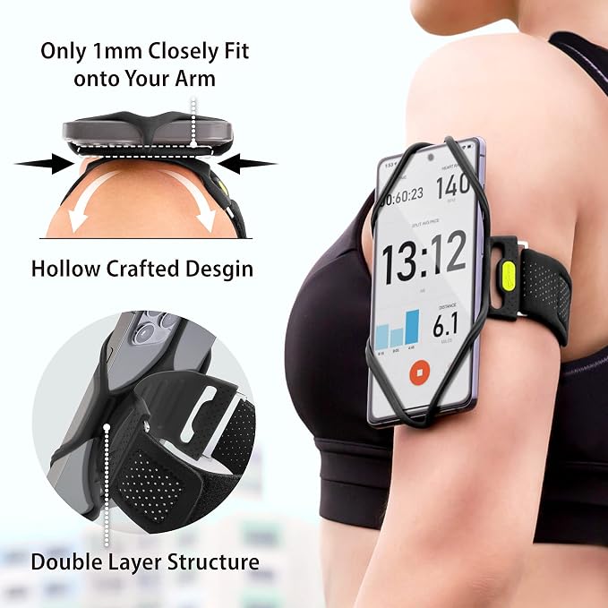 BONE Run Tie 2, Running Phone Holder, Skin-Friendly Silicone Sport Armband - Image 3