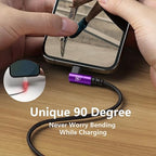KIYODA iPhone Charger Cable 6ft, 3 Pack Lightning Cable, 90 Degree Nylon - Image 6
