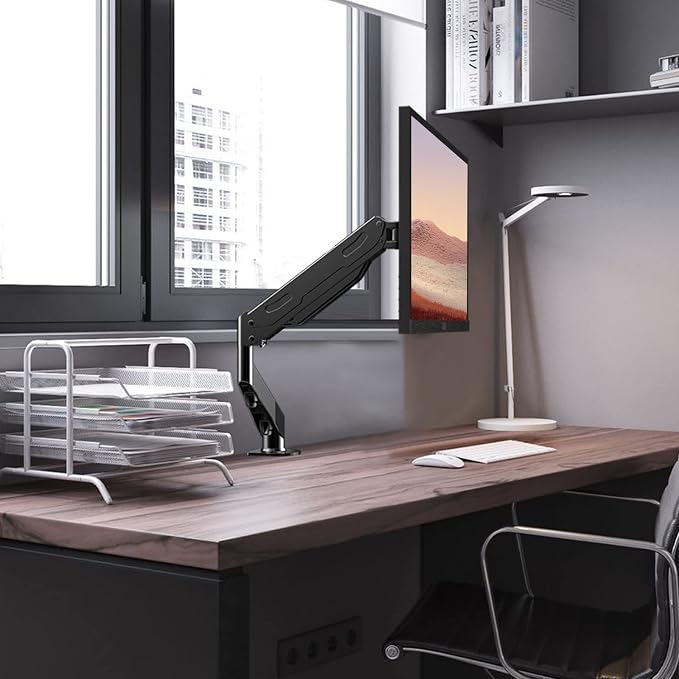 Gas Spring Monitor Arm 32 Inch, Adjustable Single Monitor Desk Mount - Image 5
