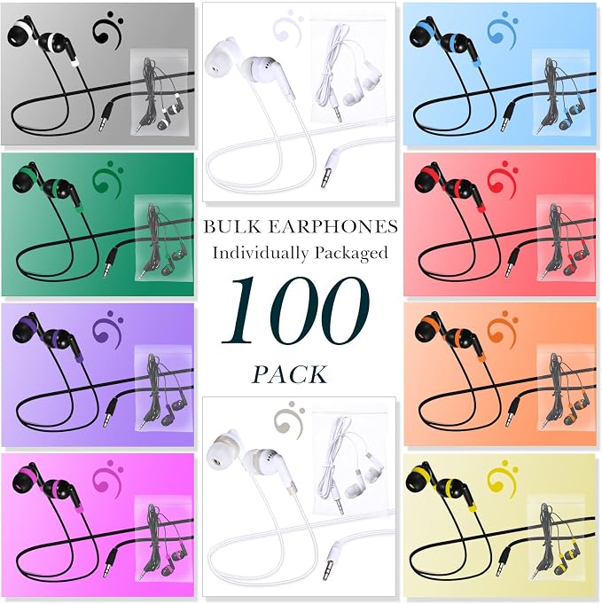 Kanayu 100 Pack Wired Earbuds Bulk - Image 2