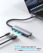 USB C Hub Ethernet HDMI Multiport Adapter - Image 4