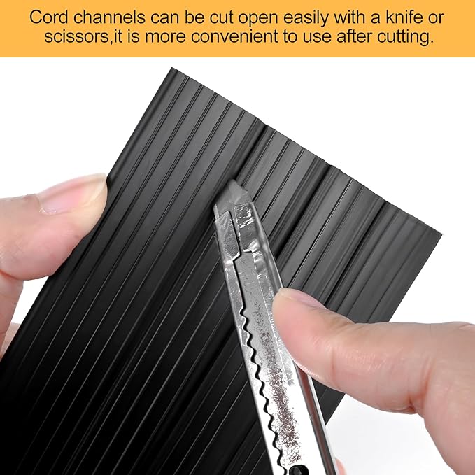 6.5Ft Cord Cover Heavy Duty Cable Protector 3 Channels Contains Cords, Cables - Image 3