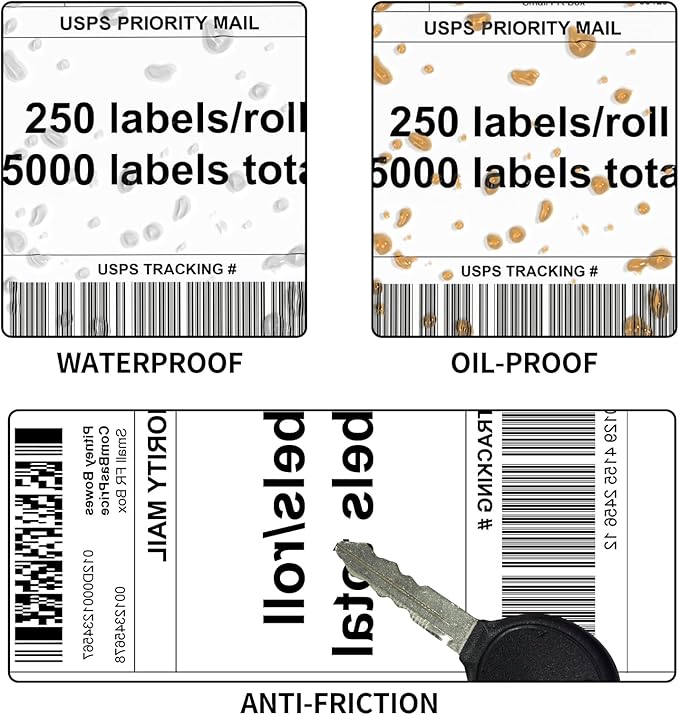 FungLam 4"X6" Thermal Shipping Labels, 5000 Labels, 20 Rolls, Compatible - Image 3
