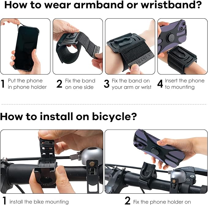 Cikyner Running Armband, Upgraded 3 in 1 Running Phone Holder Sports Armband - Image 5