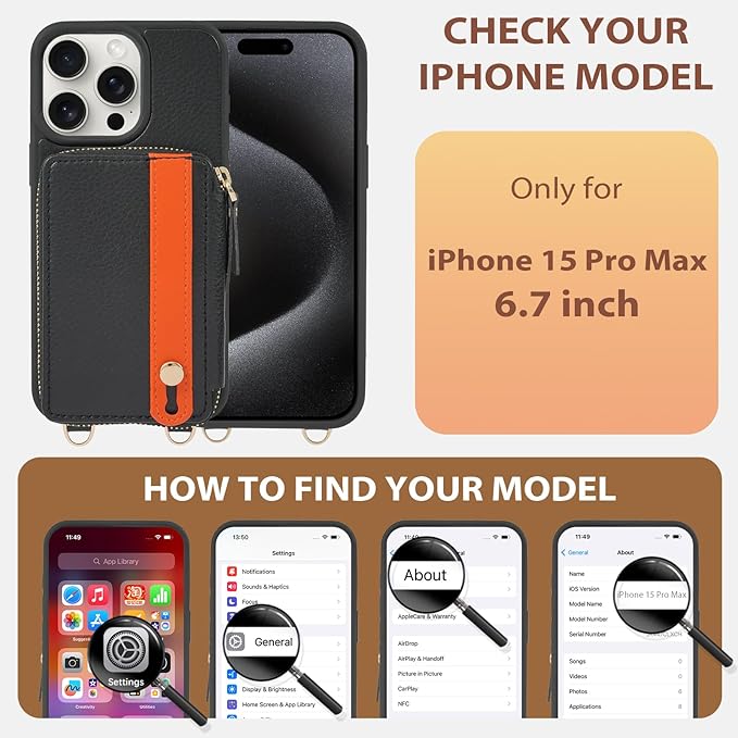 LAMEEKU for iPhone 15 Pro Max Wallet Case - Image 6