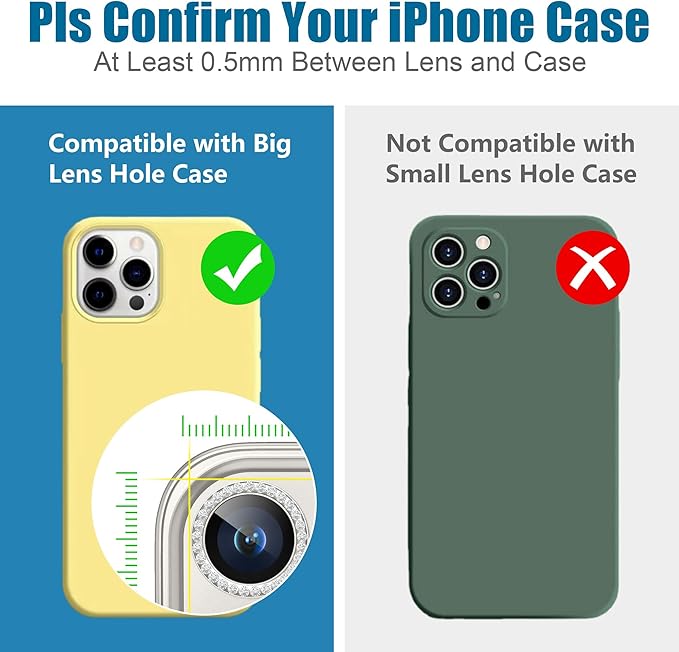 AGVEE 3+3 6 Pack for iPhone 15 Pro 6.1" / 15 Pro Max 6.7" Camera Lens Cover - Image 3