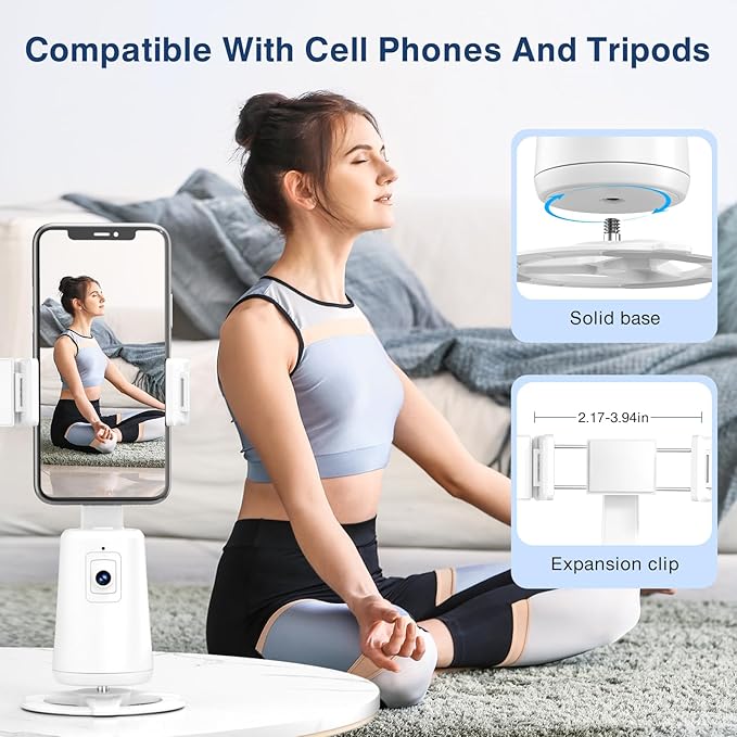 Auto Face Tracking Tripod 360° Rotating Cell Phone Photo and Video Kits Stand - Image 4