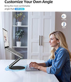 LULULOOK Laptop Stand for Desk, Full Aluminum Computer Stand, 360 Rotating - Image 2