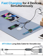 4-in-2 Charging Cable for Apple Watch Charger/Samsung/iPhone Charger, - Image 3