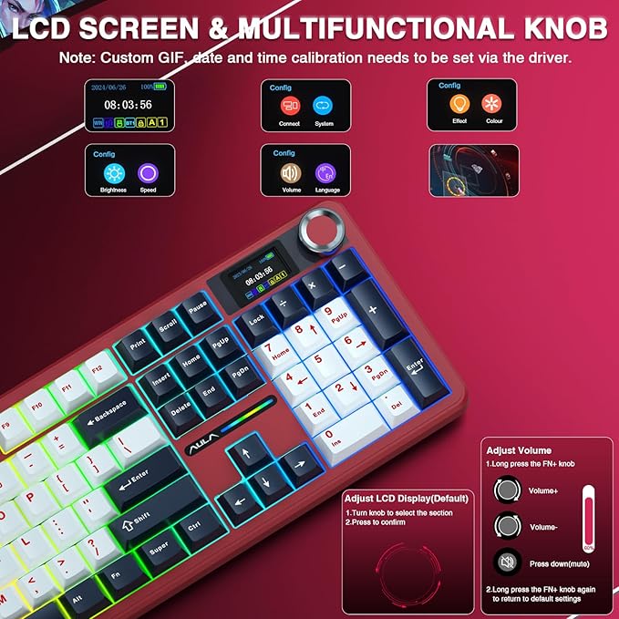 AULA F108 PRO - Wireless Mechanical Keyboard - Image 3