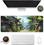 Anime Abandoned Town Desk Mat, Large Gaming Mouse Pad by Eflxamz