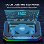 RGB Laptop Cooling Pad with LED Touch Screen, 3500 RPM Turbofan Notebook Cooler - Image 6