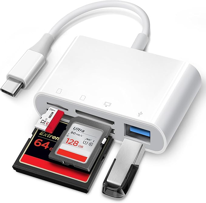 USB C SD Card Reader, ChiaoPio 4 in 1 USB-C to SD Memory Card Adapter by ChiaoPio