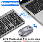 Wireless Keyboard and Mouse Combo, Ultra Slim Design Full Size Keyboard and 3 - Image 4