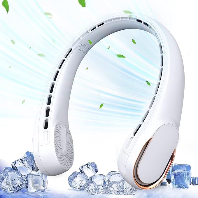 Portable Neck Fan, Bladeless Neck Fan, USB Rechargeable Personal Fan, 4000 mAh by ASNUG
