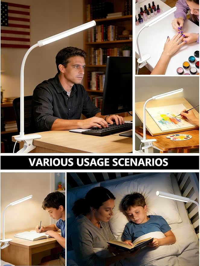 Set of 2 LED Desk Lamp with Clamp - Image 8