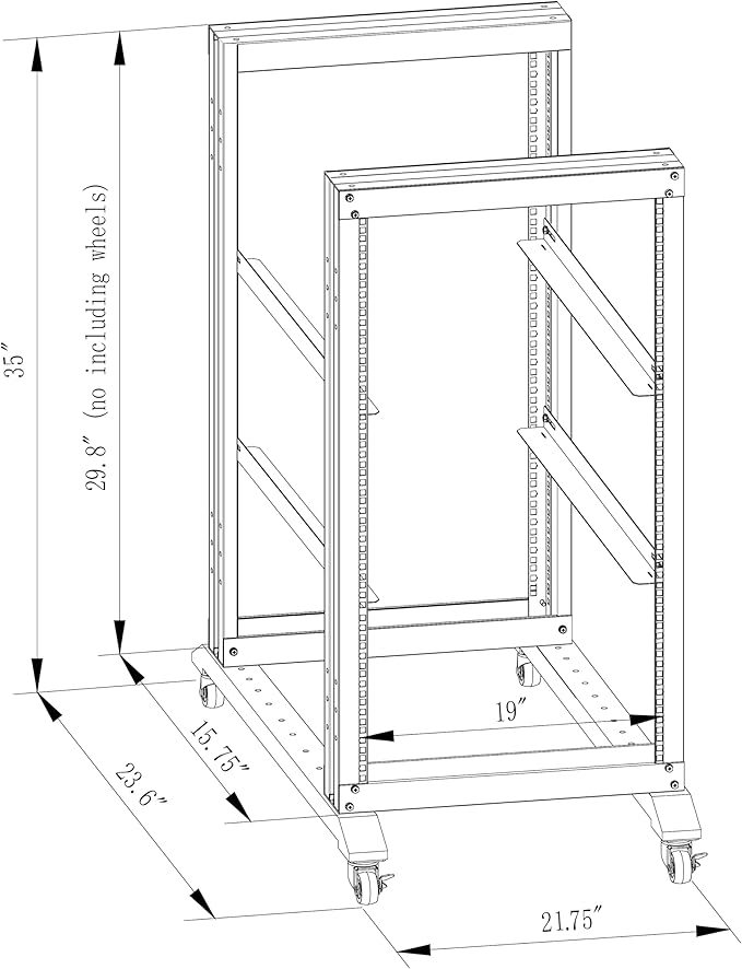 15U Server Rack/4-Post 19in Network Rack/Open Frame Rack - Image 3