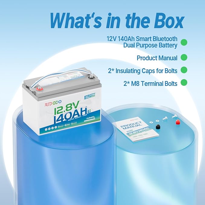 Redodo 12V 140Ah Dual Purpose Lithium Marine Battery, 1000CCA Group 31 - Image 8
