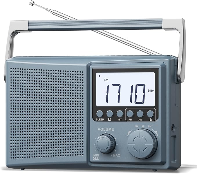 LEOTEC AM FM Radio with Bluetooth, Portable Radio Strong Reception, Plug in Wall by LEOTEC