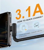 sweguard USB Type C Charger Cable Right Angle iPhone 16 Charger Nylon Braided - Image 2