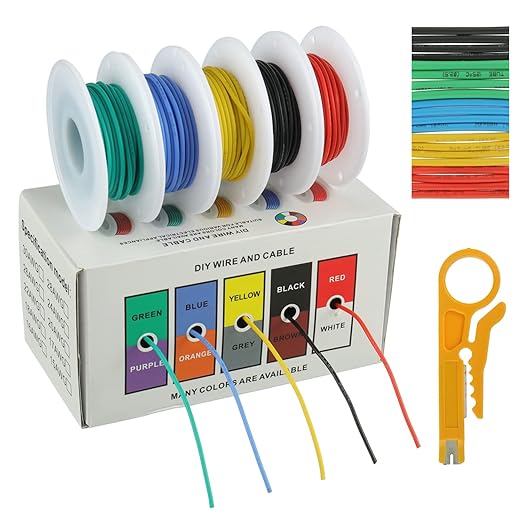 BOJACK 24 AWG Flexible Silicone Wire Electric Wire Hook up Wire Kit 300V Cables by BOJACK
