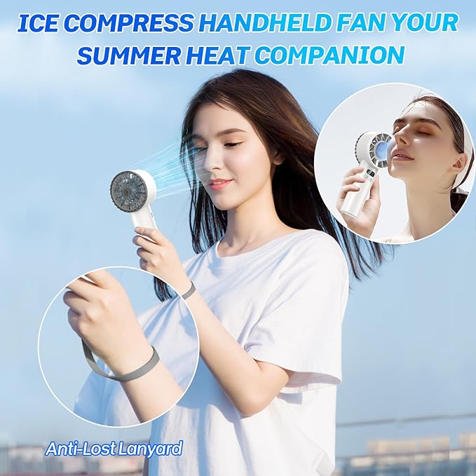 2025 Portable Handheld Ice Fan, Turbo Cooling Fans, 100 Gear Hurricane Wind - Image 7