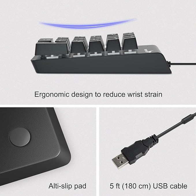 Rottay Number Pad, Mechanical USB Wired Numeric Keypad - Image 6