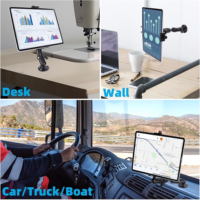 All-Aluminum Heavy Duty Drill Base Tablet Holder Mount - Image 2