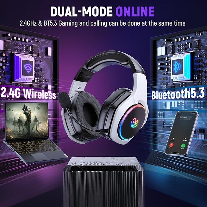 2.4GHz Wireless Gaming Headset for 40Hr+, Gaming Headphones for Ps5 - Image 7